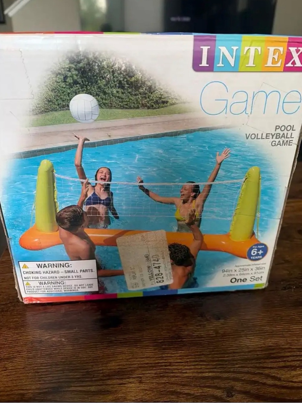 Inflatable Pool Volleyball Game Orange and Lime